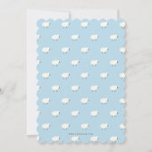Blue Little Lamb Baby Boy Shower Kaart (Achterkant)