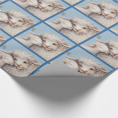 Blue Little Lamb Wrapping Paper Cadeaupapier (Hoek)