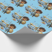 Blue Little Lites Purim inpakpapier (Hoek)