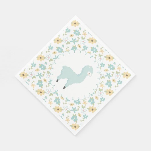 Blue Little Llama Napkins Servetten (Hoek)
