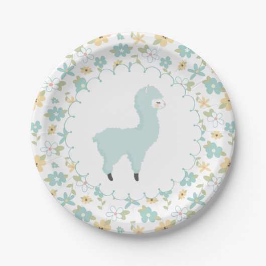 Blue Little Llama Paper Bord (Voorkant)