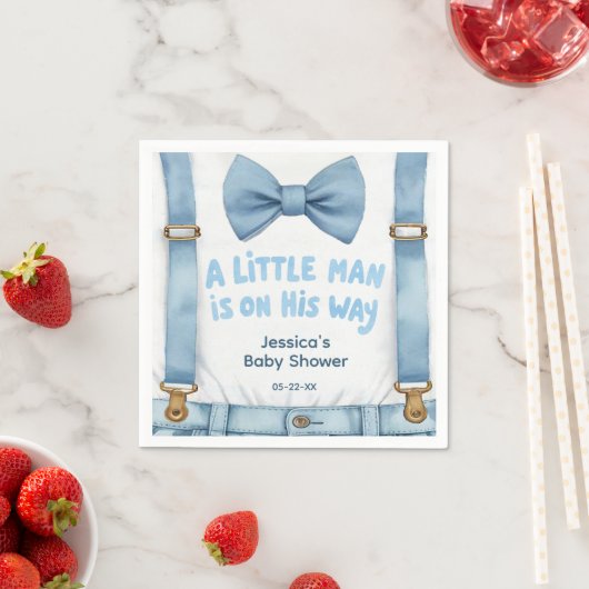 Blue Little Man Baby shower servetten (Insitu)