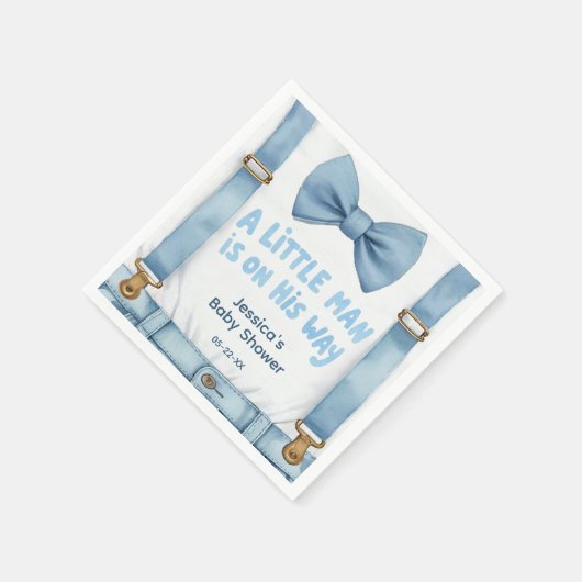 Blue Little Man Baby shower servetten (Hoek)