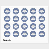 Blue Little Peanut Boy Elephant Baby shower Ronde Sticker (Vel)