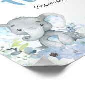 Blue Little Peanut Elephant Baby shower Eten Poster (Hoek)