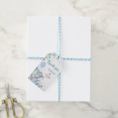 Blue Little Peanut Elephant Baby shower Favoriet T Cadeaulabel (Met Touw)