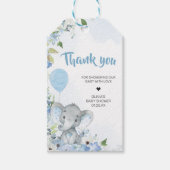 Blue Little Peanut Elephant Baby shower Favoriet T Cadeaulabel (Voorkant)