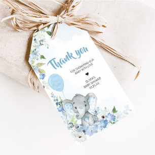 Blue Little Peanut Elephant Baby shower Favoriet T Cadeaulabel