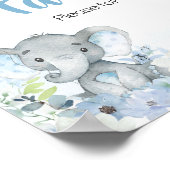 Blue Little Peanut Elephant Baby shower Favors Poster (Hoek)