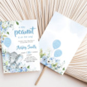 Blue Little Peanut Elephant Baby shower Kaart