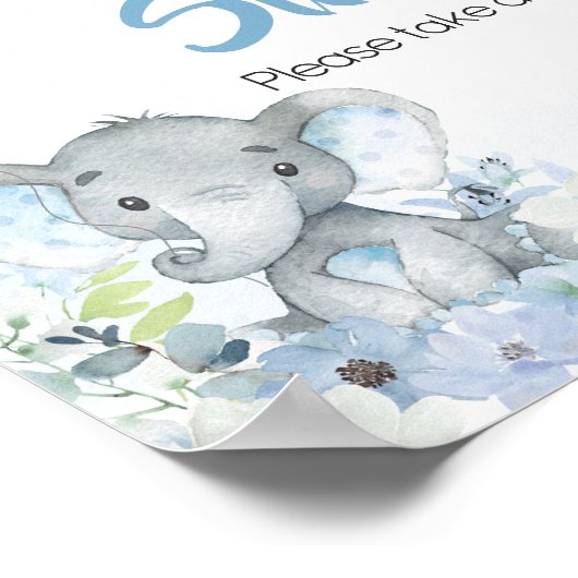 Blue Little Peanut Elephant Baby's zijn zoet Poster (Hoek)