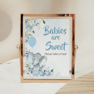 Blue Little Peanut Elephant Baby's zijn zoet Poster
