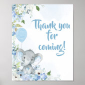 Blue Little Peanut Elephant Bedankt voor je komst Poster (Voorkant)