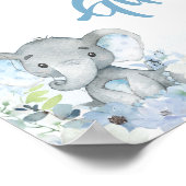 Blue Little Peanut Elephant boeken en geschenken Poster (Hoek)