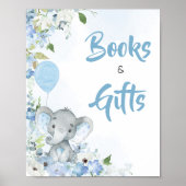 Blue Little Peanut Elephant boeken en geschenken Poster (Voorkant)