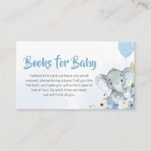 Blue Little Peanut Elephant Books voor Baby Informatiekaartje