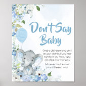 Blue Little Peanut Elephant Don't Say Baby Poster (Voorkant)
