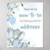 Blue Little Peanut Elephant Envelope Station Poster (Voorkant)