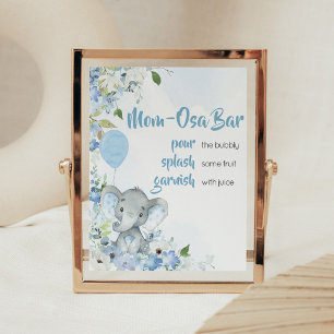 Blue Little Peanut Elephant Mom Osa Bar Poster