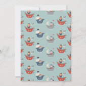 Blue Little Pirate Baby Boy Baby shower Kaart (Achterkant)