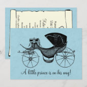 Blue Little Prince  Baby shower Kaart (Voorkant / Achterkant)