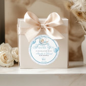 Blue Little Prince Thank You Sticker Moon Balloon