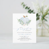 Blue Little Pumpkin Autumn Baby shower Invitation (Staand voorkant)