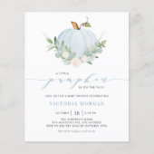 Blue Little Pumpkin Autumn Baby shower Invitation (Voorkant)