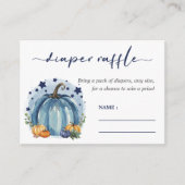 Blue Little Pumpkin Baby Boy Douche Luier Raffle Informatiekaartje (Voorkant)