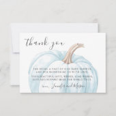 Blue Little Pumpkin Baby Boy Shower Bedankt kaart (Voorkant)