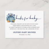 Blue Little Pumpkin Baby Boy Shower Boek Verzoek Informatiekaartje (Voorkant)