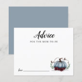 Blue Little Pumpkin Baby shower Advice Kaart (Voorkant / Achterkant)