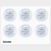Blue Little Pumpkin Baby shower Dank je Ronde Sticker (Vel)