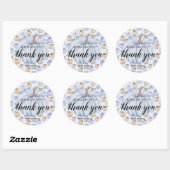 Blue Little Pumpkin Baby shower Dank je Ronde Sticker (Vel)