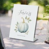 Blue Little Pumpkin Baby shower Favoriet Reclamebord Met Voetstuk