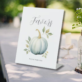 Blue Little Pumpkin Baby shower Favoriet Reclamebord Met Voetstuk