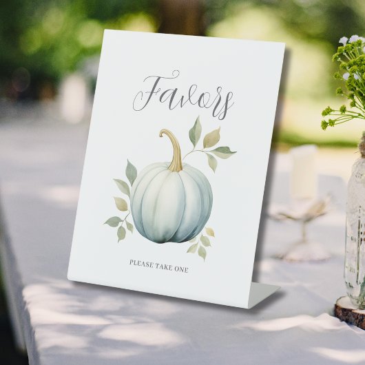 Blue Little Pumpkin Baby shower Favoriet Reclamebord Met Voetstuk