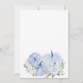 Blue Little Pumpkin Baby shower Invitation Kaart (Achterkant)
