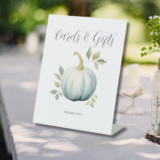 Blue Little Pumpkin Baby shower Kaarten Cadeaus Reclamebord Met Voetstuk