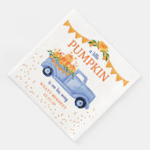Blue Little Pumpkin Baby shower Napkins Servet (Hoek)