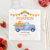 Blue Little Pumpkin Baby shower Napkins Servet (Insitu)