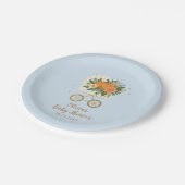 Blue Little Pumpkin Baby Shower Papieren Bordje (Gekanteld)