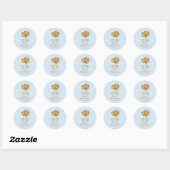 Blue Little Pumpkin Baby Shower Round Sticker Fall (Vel)