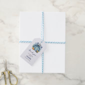 Blue Little Pumpkin Boy Baby shower Bedankt Cadeaulabel (Met Touw)