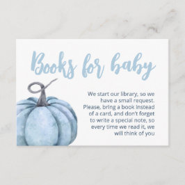Blue Little Pumpkin Boy Baby shower Informatiekaartje