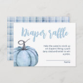 Blue Little Pumpkin Boy Baby shower Informatiekaartje (Voorkant / Achterkant)