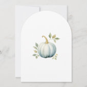 Blue Little Pumpkin Boy Baby shower Kaart (Achterkant)