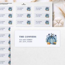 Blue Little Pumpkin Boy Baby shower retouradres Etiket