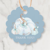 Blue Little Pumpkin Dank je Baby shower Favor Bedankjes Labels (Voorkant)