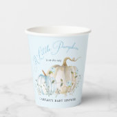 Blue Little Pumpkin Herfst Boy Baby shower Papieren Bekers (Voorkant)